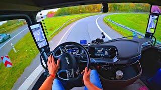 How I drove from the Netherlands to Germany on a truck with a trailer can be seen in this video