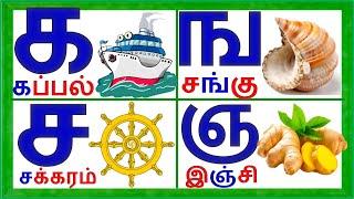 உயிர் மெய் எழுத்துக்கள்/Uyir mey eḻuttukkaḷ/vowel consonants/க ங ச ஞ/ka kappal/@PRINIT1419