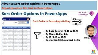 Gallery Sort Order in PowerApps || Advance Sort Order Microsoft PowerApps