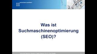 01 - SEO Definitionen und OnPage Optimierung