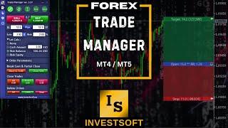 Forex Trade Manager - Lot Size Calculator - Risk Reward Ratio Tool - MetaTrader (MT5 / MT4)