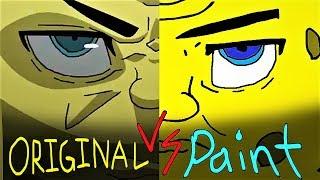 THE SPONGEBOB SQUAREPANTS ANIME OPENING 2  [HD]  -  PAINT VERSIONS VS ORIGINAL