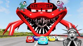 Epic Escape from Crazy Monsters | Lightning McQueen vs McQueen | Compilation | BeamNG.Drive