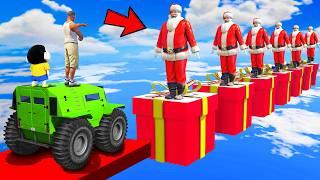 SHINCHAN AND FRANKLIN TRIED THE CHRISTMAS SANTA GIFT BOX BRIDGE PARKOUR CHALLENGE GTA 5