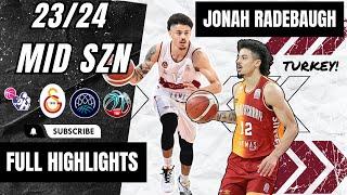 Jonah Radebaugh Highlights 2023/24 || Turkey BSL & Champions League || Galatasaray BC