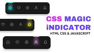 Magic Navigation Menu Indicator Using HTML CSS & Javascript | Animated Tab Bar Menu Indicator