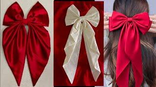 Hair bows / How to make a bow with long tail / long tail hair bows #hairbowtutorial #hairbows