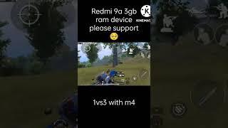 1vs3 with Redmi 9a 3gb ram device #bgmi #lowenddevice #3gbram #dynamogaming #jonathan #pubgmobile