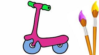 Bolalar uchun samokat chizish / Drawing scooter for children / Рисунок самокат для детей
