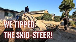 We TIPPED our Skid-Steer! Pt. 2 of the 40 Yard Pour