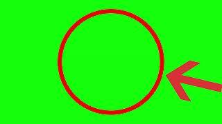 red circle with red arrow greenscreen