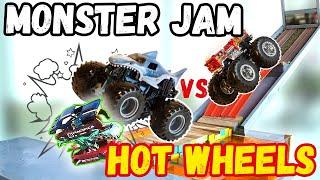 HOT WHEELS vs MONSTER JAM Monster Truck Racing Battle '24Crashing Car TournamentPool Diecast Race