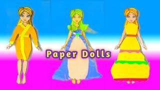 How to make a Paper Doll Using With Paper/Paper doll dress making video