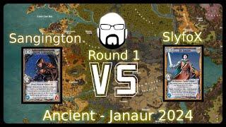 Ancient Event - Round 1 - Sangington vs SlyfoX | Warlord: Saga of the Storm CCG