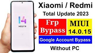 Xiaomi Miui 14 Android 13 Bypass Google Account (Frp) Lock Any Devices | Redmi Miui 14 Frp Bypass |