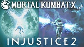 Mortal Kombat VS Injustice - Raiden Comparison (Moves/Super/X-Ray/Outro)