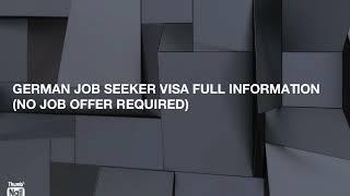 German Job Seeker Visa Full Information (No Job Offer Required)