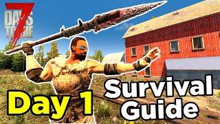 Beginner's Guide to 7 Days to Die (A20) - DAY 1 Step-by-Step Walkthrough