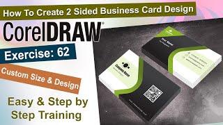 How to Create 2 sided Business Card Design in Corel Draw Exercise No. 62 | YN Tutor