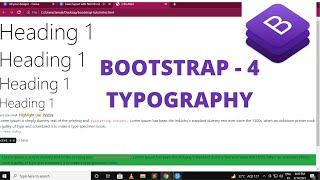 Typography in Bootstrap in Hindi || Bootstrap 4 Tutorial for beginners in Hindi - 2 || #typography