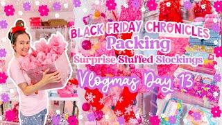 BLACK FRIDAY CHRONICLES: Packing Surprise Stuffed Stockings for my Small Business!  VLOGMAS DAY 13