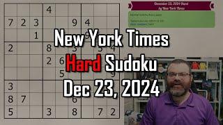 NYT Hard Sudoku Walkthrough | Dec 23, 2024