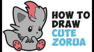 How to Draw Zorua Pokemon Easy Step by Step Drawing for Beginners (chibi / kawaii)