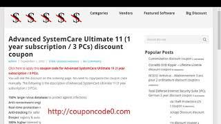 Advanced SystemCare Ultimate 11  Coupon Code