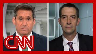 Sen. Tom Cotton pressed after saying Biden stepping aside was a coup. Hear his response