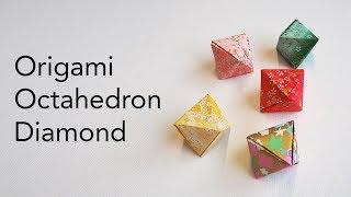 Tutorial for Origami Octahedron Diamond Geometric Shape designed by Tomoko Fuse