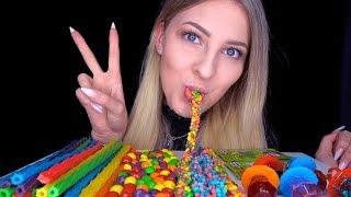 ASMR MOST POPULAR FOOD RAINBOW CANDY!  | MUKBANG WITH JANINA 