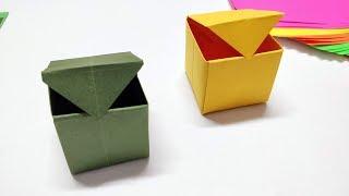 Origami Box with Lid How to make Origami box , Easy step by step tutorial paper box project