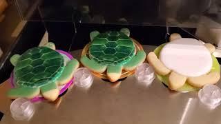 Eddie printing on cookies -- Turtles