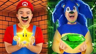 Trapped in 100 Layers of MARIO vs SONIC!