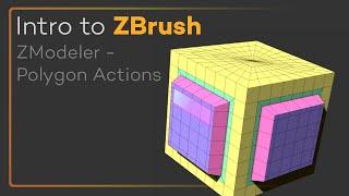 Intro to ZBrush 032 - ZModeler Polygon Actions! Use ZModeler to quickly and easily box model!