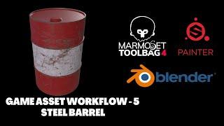 Game asset workflow - 5 | Blender 3.0 | Marmoset Toolbag 4 | Substance Painter