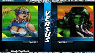 WCFITZ88 Mugen Battles | Rainbow Mika (Street Fighter) vs She Hulk (Marvel)