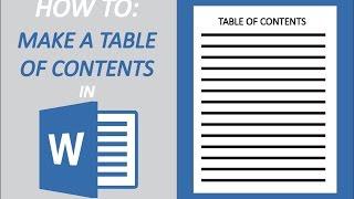 How to Make a Table of Contents in Microsoft Word