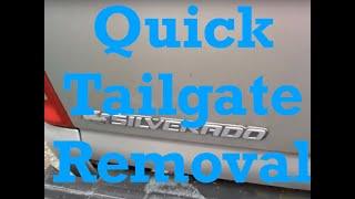 How to Remove GMC Chevrolet Truck Tailgate-Super Quick and Easy [Tailgate Removal]