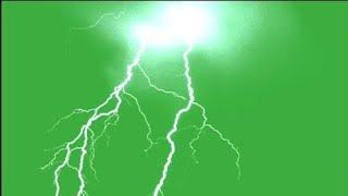 Thunder storm light green screen effects  | thunder and lightning with sound free green screen video