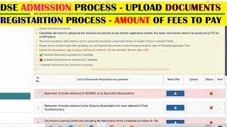 DSE Engineering Admission Registration Process - Documents uploading process | DSE Registration fees