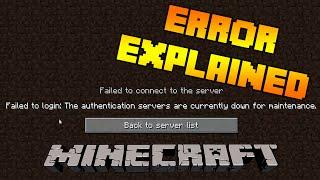 Failed to login: The authentication servers are currently down for maintenance. (EXPLAINED)