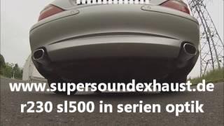 Mercedes R230 SL500 Edelstahl Sportauspuff Sound von supersoundexhaust.de