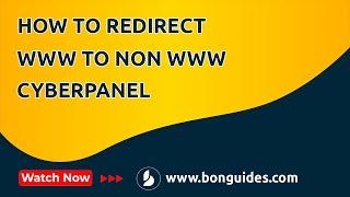 How to Redirect www to Non www In CyberPanel