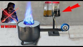 NO WELDING ! The best USED OIL STOVE 2022 | Made from Cement, Blue Flame and Easily at home