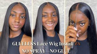 GLUELESS LACE WIG INSTALL *no spray/no glue* WEAR AND GO 🫶 ft. Unice Hair ️