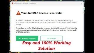 How to Fix AutoCAD 'Non-Valid Software License' Error | Easy Guide | 100% Working