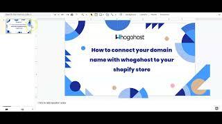 How to connect your domain name with Whogohost to your Shopify Store