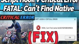 (FIX)SCRIPT HOOK V CRITICAL ERROR : can't find native in GTA 5 (HINDI) 
