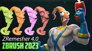 ZBrush 2023 - ZRemesher 4.0 Update! Faster, Retry, and Keep Polypaint!